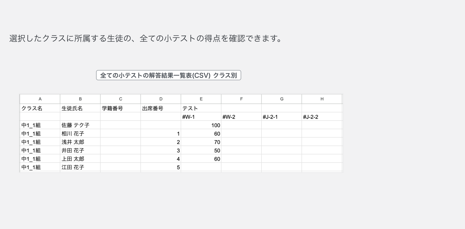 クラス単位で全ての小テストの解答結果一覧表(CSV)をダウンロードする2.png